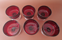 Load image into Gallery viewer, 6 X Vintage Ruby Red Sundae Dessert Glasses Luminarc France Cavalier

