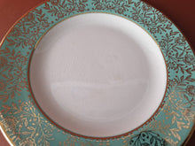 Load image into Gallery viewer, Washington Pottery Dorchester Ironstone England Frenzione turquoise and gold China side plate
