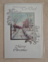 Load image into Gallery viewer, Vintage Christmas Greeting Card – With Love to Dad – New &amp; Sealed – Winter Scene
