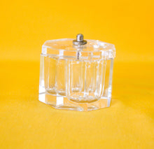 Load image into Gallery viewer, Clear Glass Octagon Scarf Pin Pot, Vintage unusual item
