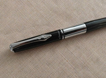 Load image into Gallery viewer, Platignum Ballpoint Pen – Black &amp; Chrome – Black Ink – 13cm – Used
