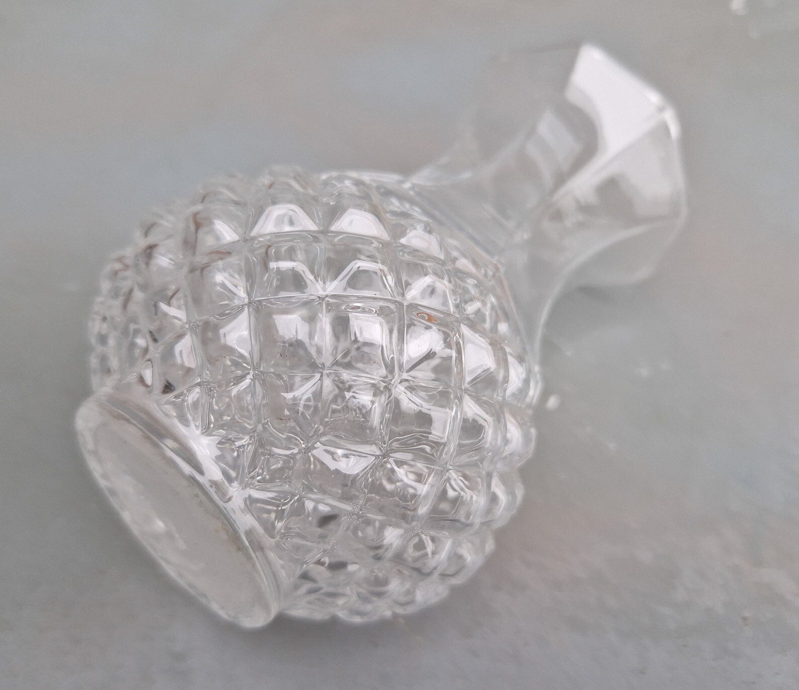 Vintage Small Clear Glass Flower Vase , Table , Window and Fireplace Deco Piece