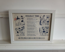 Load image into Gallery viewer, Vintage Holiday Time Poem Framed Print Book Page Childrens Nursery Wall Art Deco

