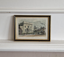 Load image into Gallery viewer, Tiviots&#39;dale Chapel Stockport Engraved Artwork Print in black and gold colour picture frame, J H
