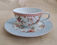 Load image into Gallery viewer, Hutschenreuther Germany Cup Saucer Set Tea Coffee Cup Rose Floral Design
