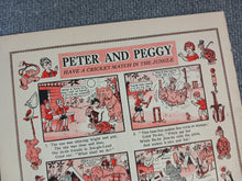 Load image into Gallery viewer, Vintage Peter and Peggy Cricket Match in the Jungle Book Print 35 x 25.5cm
