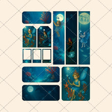 Load image into Gallery viewer, Blue Fairy Junk Journal Pack – Enchanted Underwater Theme | PNG &amp; PDF Files | Instant Digital Download
