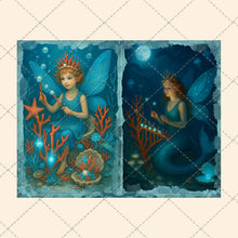 Load image into Gallery viewer, Blue Fairy Junk Journal Pack – Enchanted Underwater Theme | PNG &amp; PDF Files | Instant Digital Download
