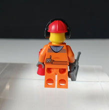 Load image into Gallery viewer, LEGO City Construction Worker Minifigure Orange Uniform Helmet Accessories
