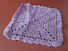 Load image into Gallery viewer, 2 x Rare Crochet Doily Ornamental Table Place Mats , Lilac Colour Vintage Retro

