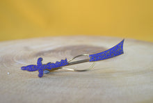 Load image into Gallery viewer, Mid Century Vintage Sword Tie Pin / Clip, Blue Enamel  with Gold Tone Ornate Design, 8.5cm long
