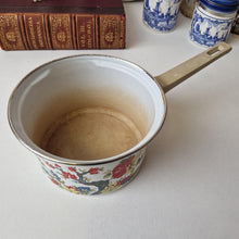 Load image into Gallery viewer, Vintage 1960's Enamelware Dutch 60's Cooking Pot Groovy Flower Power Pot No Lid
