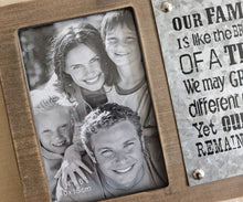 Load image into Gallery viewer, Shudehill Giftware Wooden Photo Frame with Quote On Metal Our Family Memories
