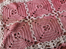 Load image into Gallery viewer, Rare Crochet Doily Ornamental Table Place Mat , Pink Colour with white border

