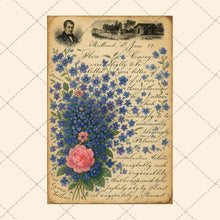 Load image into Gallery viewer, Vintage Floral Junk Journal Pages – 8 Printable Botanical Ephemera Sheets – Instant Download, PDF &amp; JPEG
