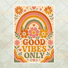 Load image into Gallery viewer, 20 Good Vibes Only Prints, Retro 70s Wall Art Poster Bundle, A4 Digital Download
