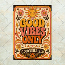 Load image into Gallery viewer, 20 Good Vibes Only Prints, Retro 70s Wall Art Poster Bundle, A4 Digital Download
