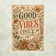 Load image into Gallery viewer, 20 Good Vibes Only Prints, Retro 70s Wall Art Poster Bundle, A4 Digital Download
