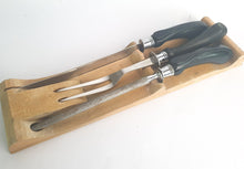 Load image into Gallery viewer, Vintage Prestige Classic Carving Set Knife, Forged Steel Knife Sharpener &amp; Fork, Hard Plastic Handle, Stainless Steel, Made In England
