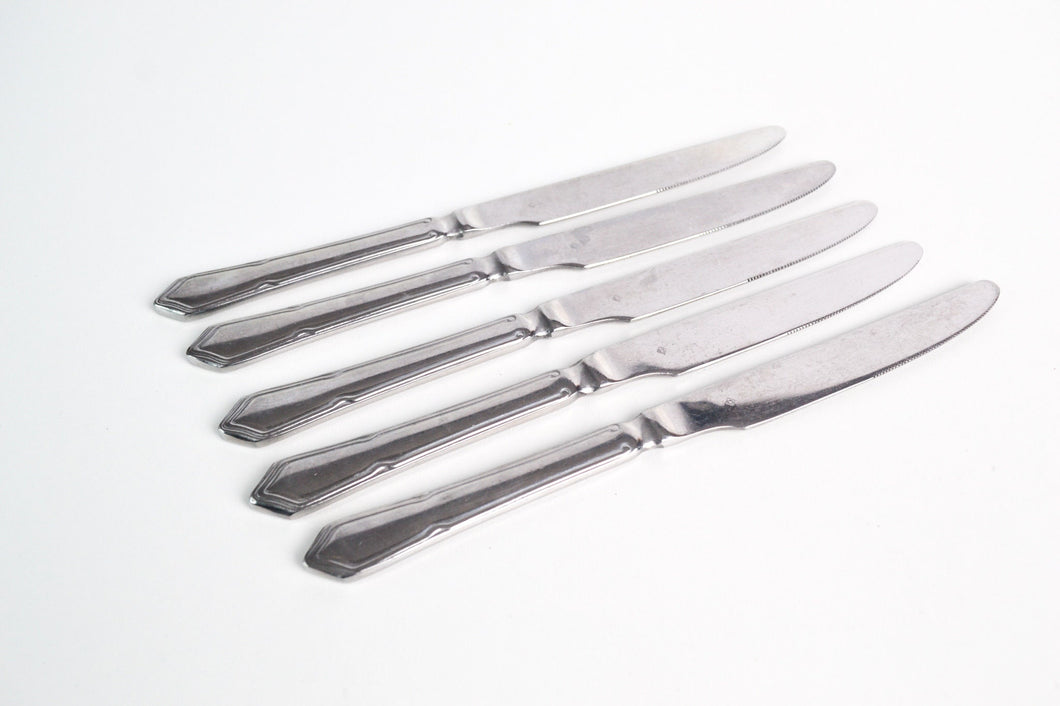 5 x Vintage Stainless Steel Dinner Knives