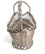 Load image into Gallery viewer, Vintage Aluminum Woven Metal Wire Basket for flowers, candy, sweets, small fruits, etc
