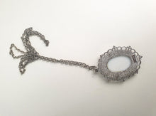 Load image into Gallery viewer, Vintage Pretty Lady Painting On Porcelain Setting Cable Chain Necklace
