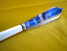 Load image into Gallery viewer, Antique / vintage Silver plated fish serving knife &amp; fork, Cream Plastic Handle
