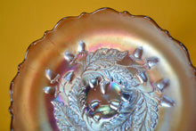 Load image into Gallery viewer, Amethyst Fenton Acorns Pattern Carnival Glass 6” Nut Bowl Vgc
