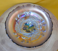 Load image into Gallery viewer, Amethyst Fenton Acorns Pattern Carnival Glass 6” Nut Bowl Vgc
