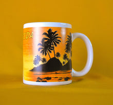 Load image into Gallery viewer, Heebah Florida Sunset &amp; Palm Tree Coffee / Tea Mug, Ceramic, Orange Yellow and Black Colour

