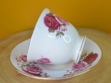 Load image into Gallery viewer, Queen Anne Bone China Cup &amp; Saucer, Pink Rose Floral Pattern
