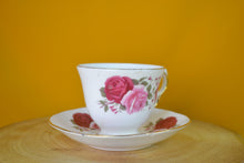 Load image into Gallery viewer, Queen Anne Bone China Cup &amp; Saucer, Pink Rose Floral Pattern
