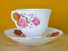 Load image into Gallery viewer, Queen Anne Bone China Cup &amp; Saucer, Pink Rose Floral Pattern
