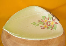 Load image into Gallery viewer, Vintage Carlton Ware Apple Blossom pale green leaf shaped bowl dish 24 cm
