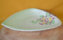 Load image into Gallery viewer, Vintage Carlton Ware Apple Blossom pale green leaf shaped bowl dish 24 cm
