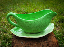 Load image into Gallery viewer, Vintage Carltonware Small Sauce Boat And Saucer. Green Cabbage Leaf ,Austpalian Design,Made In England
