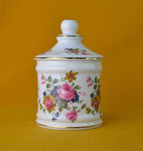 Load image into Gallery viewer, Vintage Sally Ann Bone China Jar With Lid Floral Design, Shabby Chic, Country Kitchen Kitchenalia
