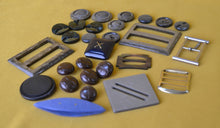 Load image into Gallery viewer, 28 x Vintage White 1930s 40s 50s Belt Buckles &amp; Buttons Art Deco Bakelite/ Plastic

