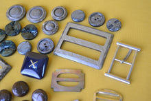 Load image into Gallery viewer, 28 x Vintage White 1930s 40s 50s Belt Buckles &amp; Buttons Art Deco Bakelite/ Plastic
