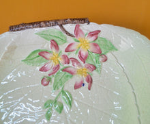 Load image into Gallery viewer, Vintage Carlton Ware Apple Blossom pale green leaf shaped bowl dish 24 cm
