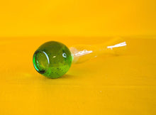 Load image into Gallery viewer, Art Glass Bud Vase Trumpet Posy Green Bubble Mid Century Modern 1960s
