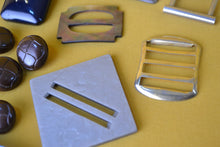 Load image into Gallery viewer, 28 x Vintage White 1930s 40s 50s Belt Buckles &amp; Buttons Art Deco Bakelite/ Plastic
