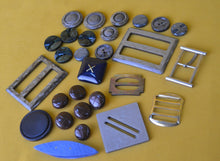 Load image into Gallery viewer, 28 x Vintage White 1930s 40s 50s Belt Buckles &amp; Buttons Art Deco Bakelite/ Plastic
