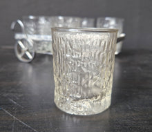 Load image into Gallery viewer, Ravenhead Siesta Vintage Bark-effect Set Glass x6 Tumbler 5oz/14cl with metal wagon caddy glass holder
