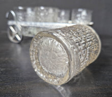Load image into Gallery viewer, Ravenhead Siesta Vintage Bark-effect Set Glass x6 Tumbler 5oz/14cl with metal wagon caddy glass holder
