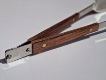 Load image into Gallery viewer, Vintage 1970s Salad Grabber Server Spoon &amp; Fork - Rosewood/ Stainless, Hig Quality Steel and wood Kitchenalia from the 70s
