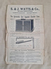 Load image into Gallery viewer, Vintage Advert Page for S &amp; J Watts and Co Manchester Haberdashery Deparment, The Automatic Reel Repeater Counter Case
