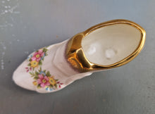 Load image into Gallery viewer, Vintage Bone China Shoe, Flowers and Gold Trimming, English Fine Bone China, Lady Eleanor
