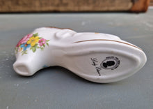 Load image into Gallery viewer, Vintage Bone China Shoe, Flowers and Gold Trimming, English Fine Bone China, Lady Eleanor
