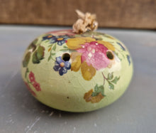 Load image into Gallery viewer, Ye Olde Ceramic Pomander, Aidees of Torquay Bovey Tracey Devon Rose Flower Pomander, Closet &amp; Drawer Sachet from England

